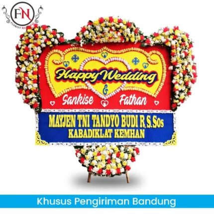 Bunga Papan Happy Wedding Bandung