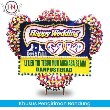 Bunga Papan Happy Wedding Bandung