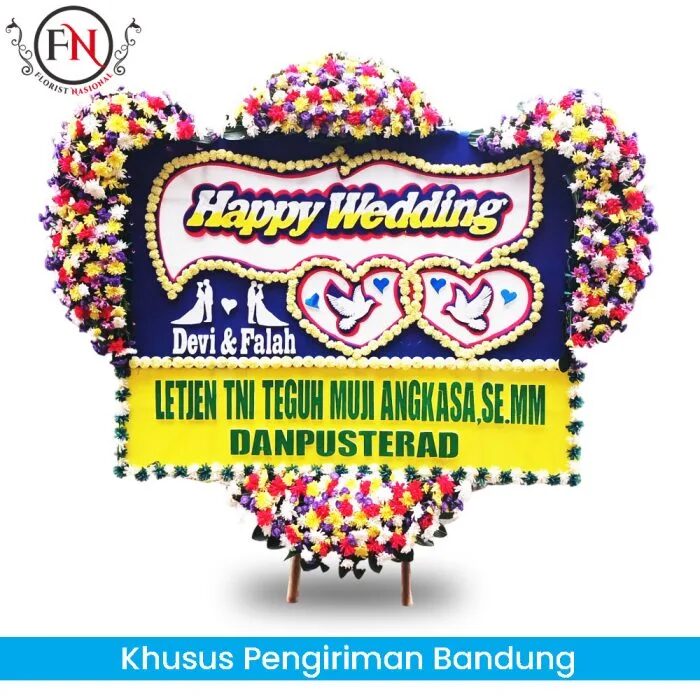 Bunga Papan Happy Wedding Bandung