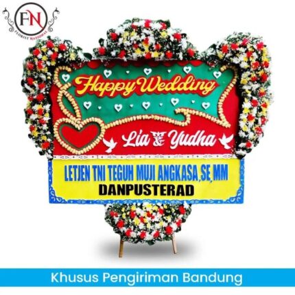 Bunga Papan Happy Wedding Bandung