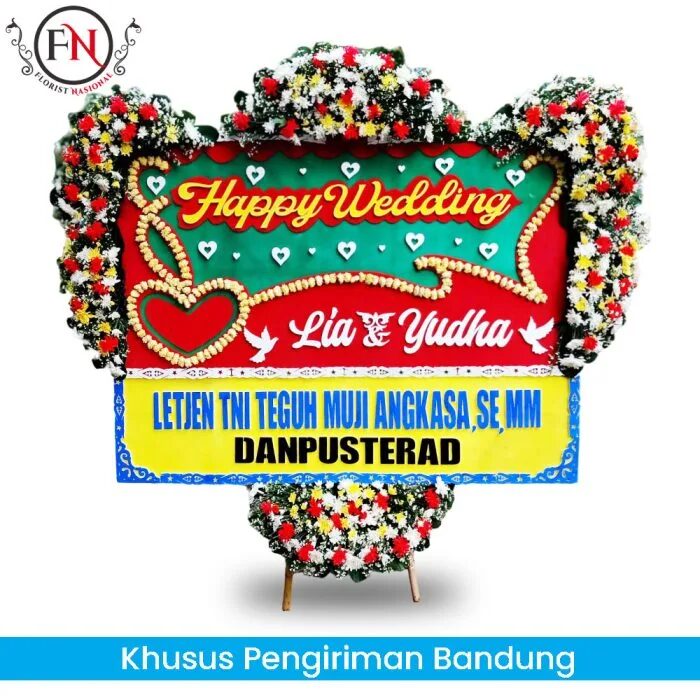 Bunga Papan Happy Wedding Bandung