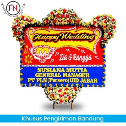 Bunga Papan happy wedding Bandung