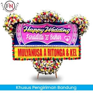 bunga papan happy wedding bandung