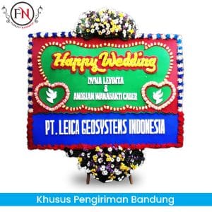 karangan Bunga Happy Wedding Bandung, toko Bunga Papan happy wedding Bandung, toko bunga papan bandung