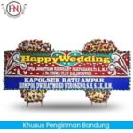 Bunga Papan happy wedding Bandung, karangan bunga happy wedding bandung, toko bunga papan bandung